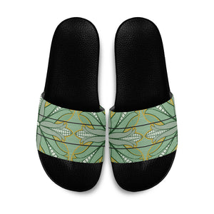 Emerald Green Khotso Mojalefa Poone Slide Sandals Basotho Khotso Blanket Inspired