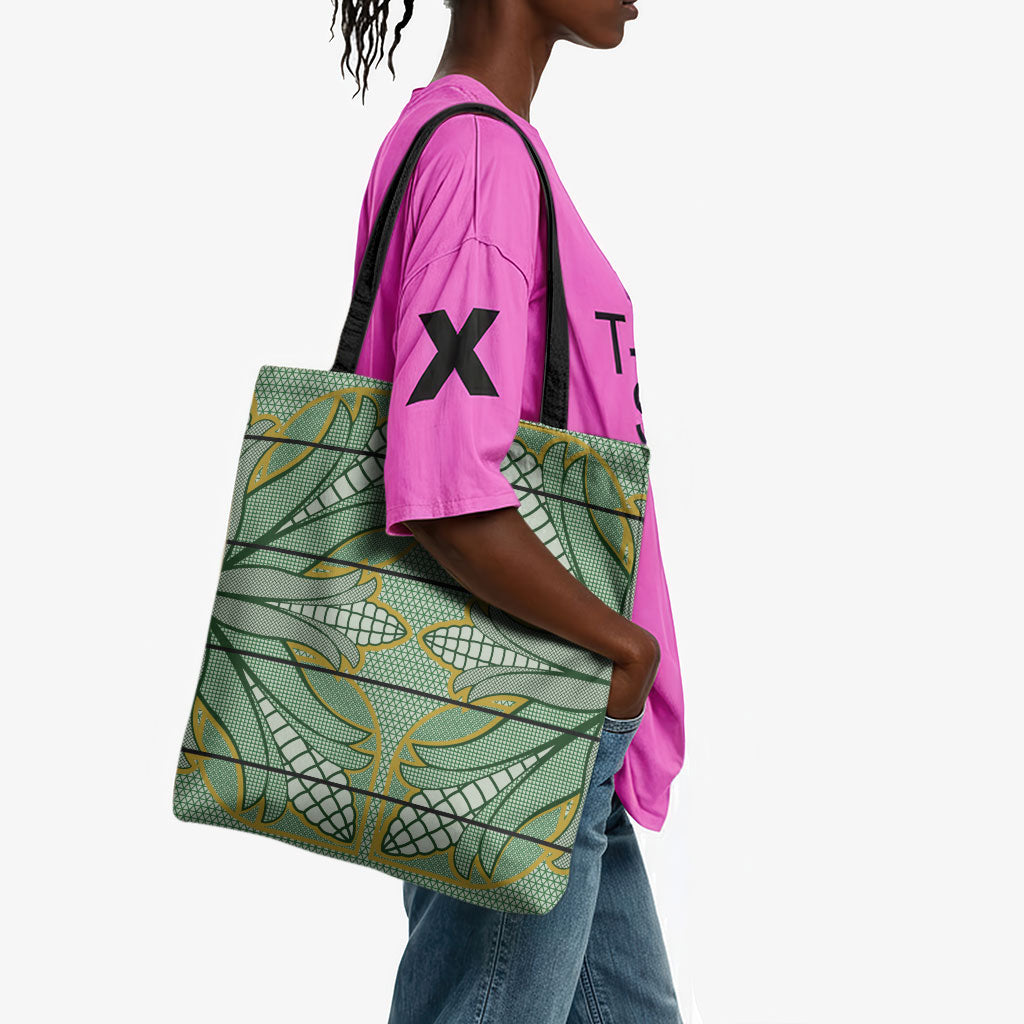 Emerald Green Khotso Mojalefa Poone Tote Bag Basotho Khotso Blanket Inspired