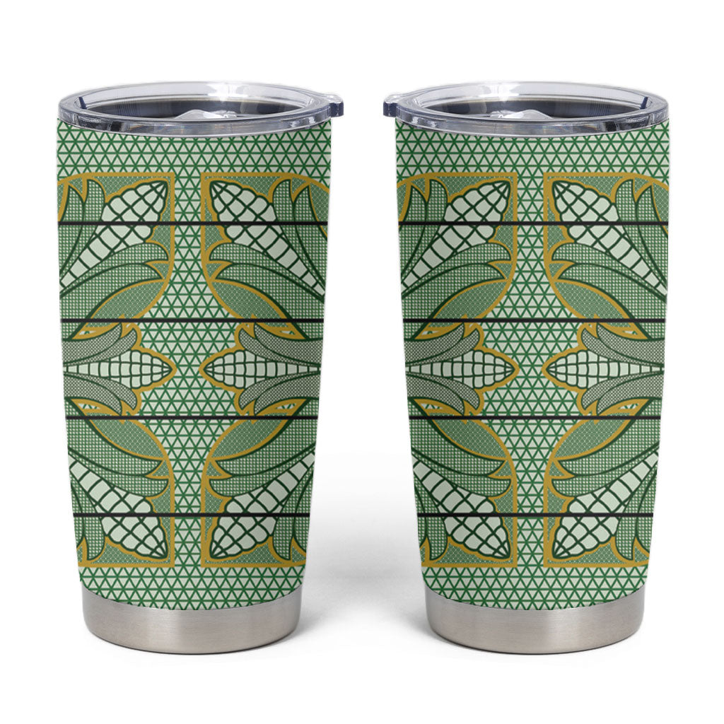 Emerald Green Khotso Mojalefa Poone Tumbler Cup Basotho Khotso Blanket Inspired
