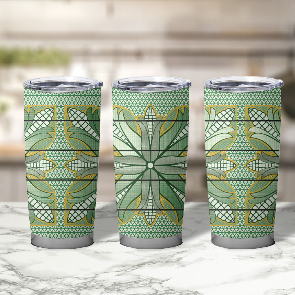 Emerald Green Khotso Mojalefa Poone Tumbler Cup Basotho Khotso Blanket Inspired