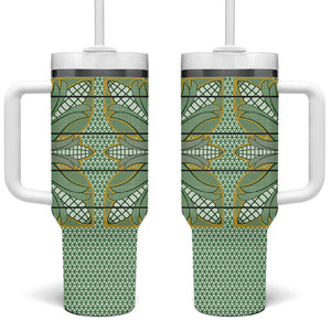 Emerald Green Khotso Mojalefa Poone Tumbler With Handle Basotho Khotso Blanket Inspired