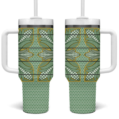 Emerald Green Khotso Mojalefa Poone Tumbler With Handle Basotho Khotso Blanket Inspired