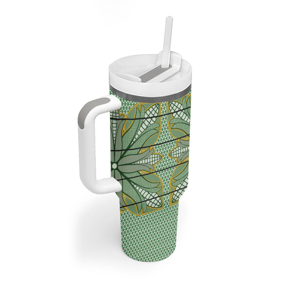 Emerald Green Khotso Mojalefa Poone Tumbler With Handle Basotho Khotso Blanket Inspired