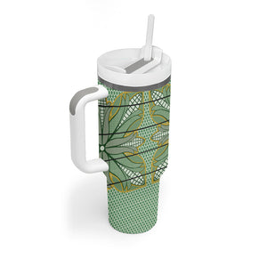Emerald Green Khotso Mojalefa Poone Tumbler With Handle Basotho Khotso Blanket Inspired