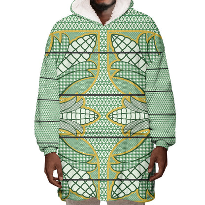 Emerald Green Khotso Mojalefa Poone Wearable Blanket Hoodie Basotho Khotso Blanket Inspired