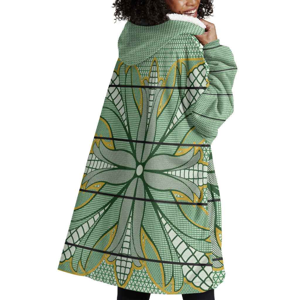 Emerald Green Khotso Mojalefa Poone Wearable Blanket Hoodie Basotho Khotso Blanket Inspired