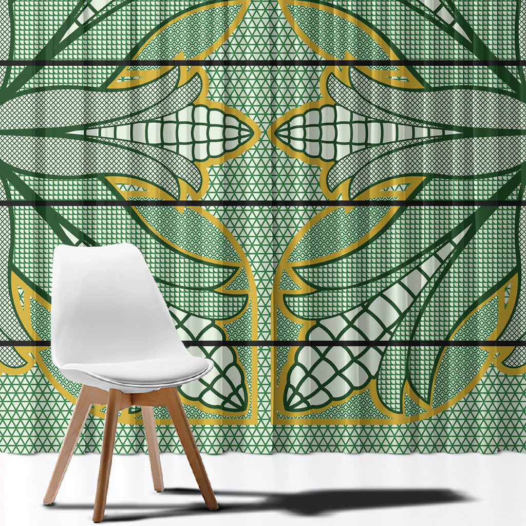 Emerald Green Khotso Mojalefa Poone Window Curtain Basotho Khotso Blanket Inspired
