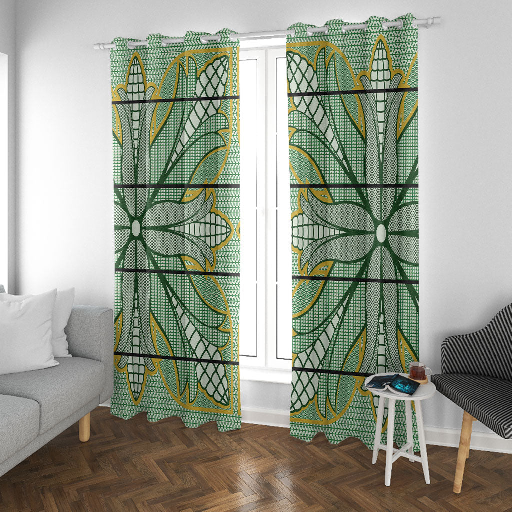 Emerald Green Khotso Mojalefa Poone Window Curtain Basotho Khotso Blanket Inspired