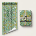 Emerald Green Khotso Mojalefa Poone Wrapping Paper Basotho Khotso Blanket Inspired