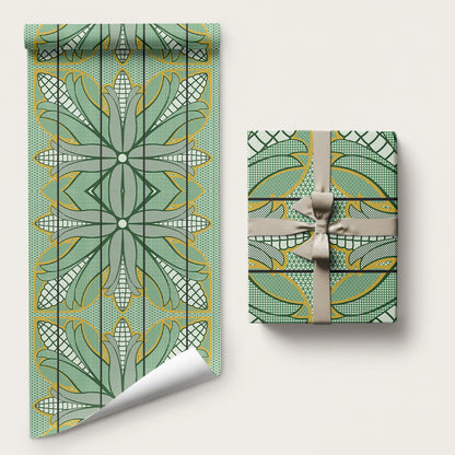 Emerald Green Khotso Mojalefa Poone Wrapping Paper Basotho Khotso Blanket Inspired
