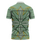 Emerald Green Khotso Mojalefa Poone Zipper Polo Shirt Basotho Khotso Blanket Inspired