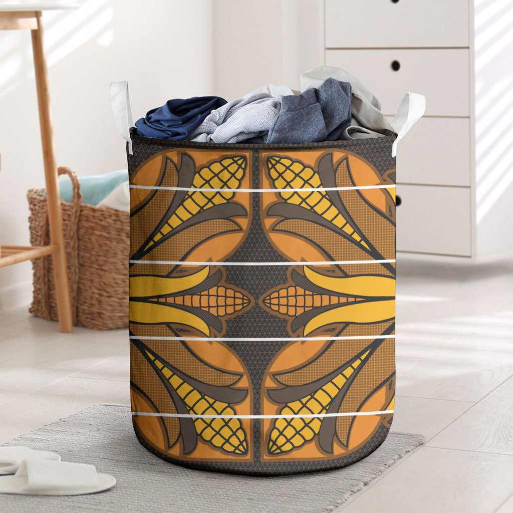 Old Gold Khotso Mojalefa Poone Laundry Basket Basotho Khotso Blanket Inspired