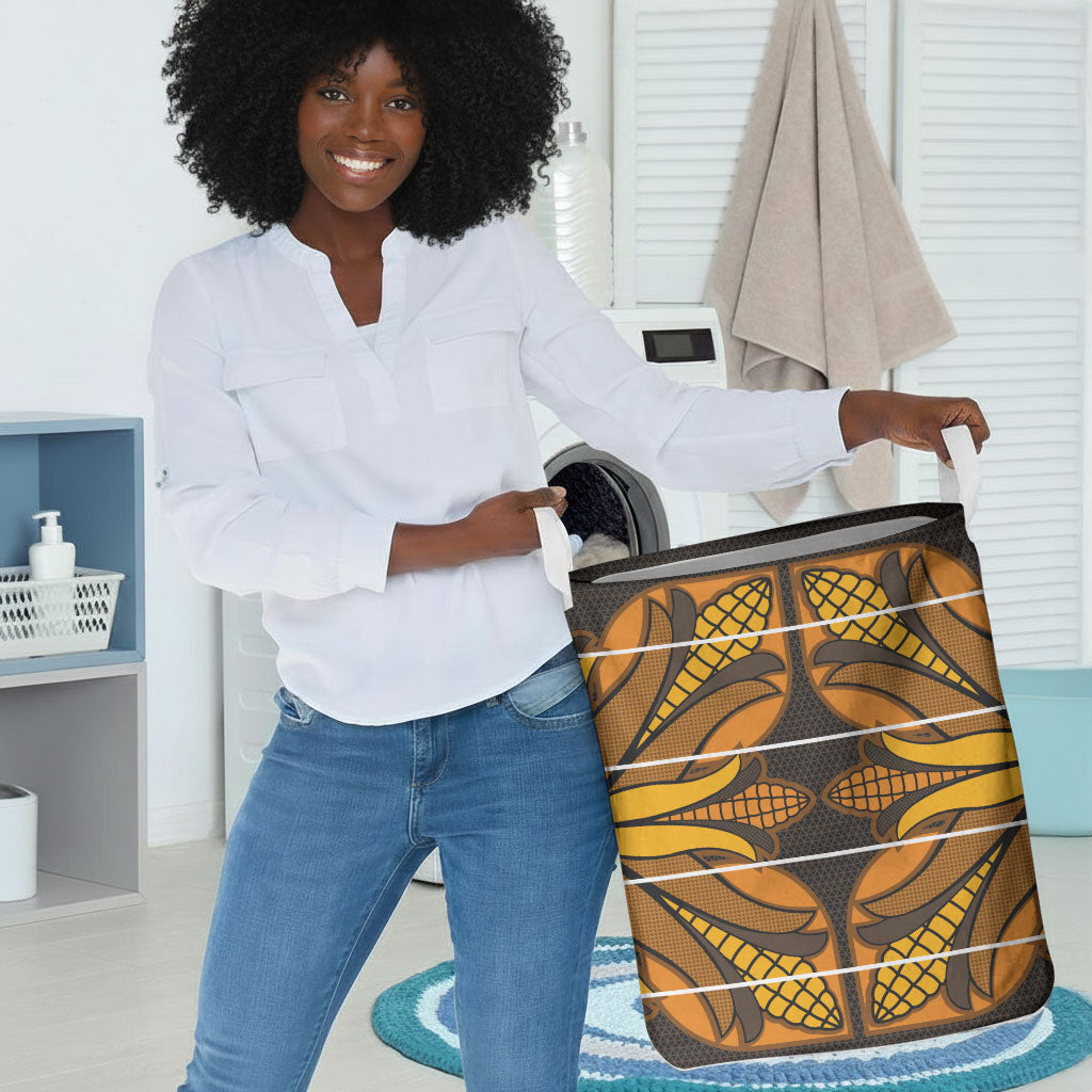 Old Gold Khotso Mojalefa Poone Laundry Basket Basotho Khotso Blanket Inspired