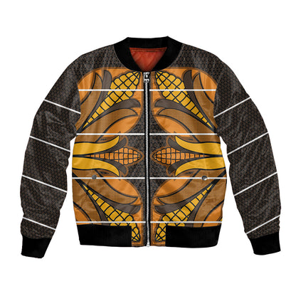 Old Gold Khotso Mojalefa Poone Bomber Jacket Basotho Khotso Blanket Inspired