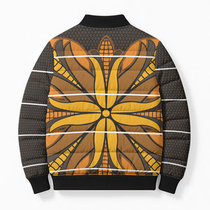 Old Gold Khotso Mojalefa Poone Bomber Puffer Jacket Basotho Khotso Blanket Inspired