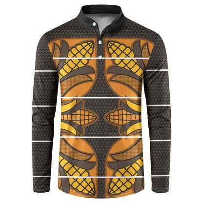Old Gold Khotso Mojalefa Poone Button Sweatshirt Basotho Khotso Blanket Inspired