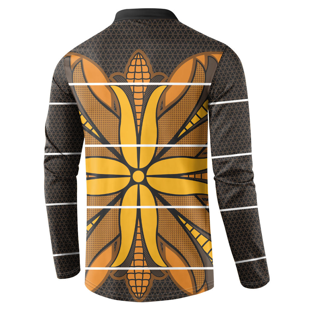 Old Gold Khotso Mojalefa Poone Button Sweatshirt Basotho Khotso Blanket Inspired
