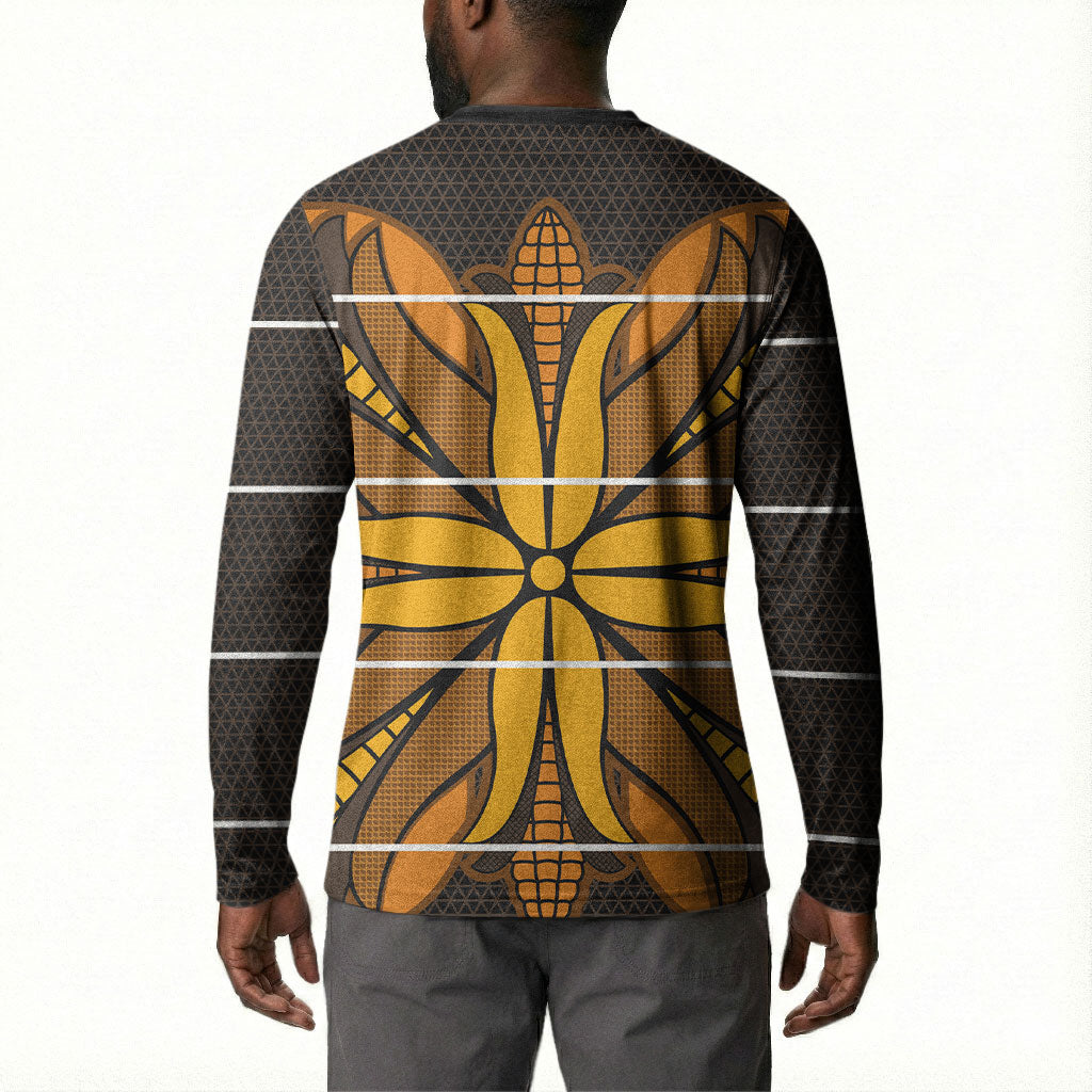 Old Gold Khotso Mojalefa Poone Button Sweatshirt Basotho Khotso Blanket Inspired