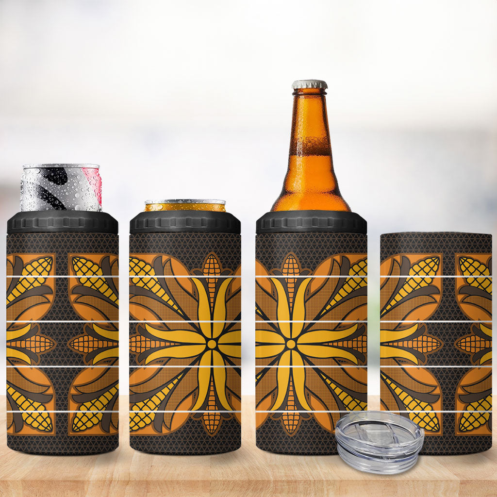 Old Gold Khotso Mojalefa Poone 4 in 1 Can Cooler Tumbler Basotho Khotso Blanket Inspired