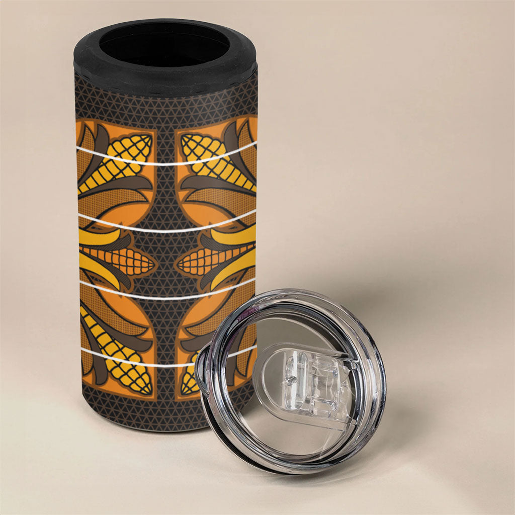 Old Gold Khotso Mojalefa Poone 4 in 1 Can Cooler Tumbler Basotho Khotso Blanket Inspired
