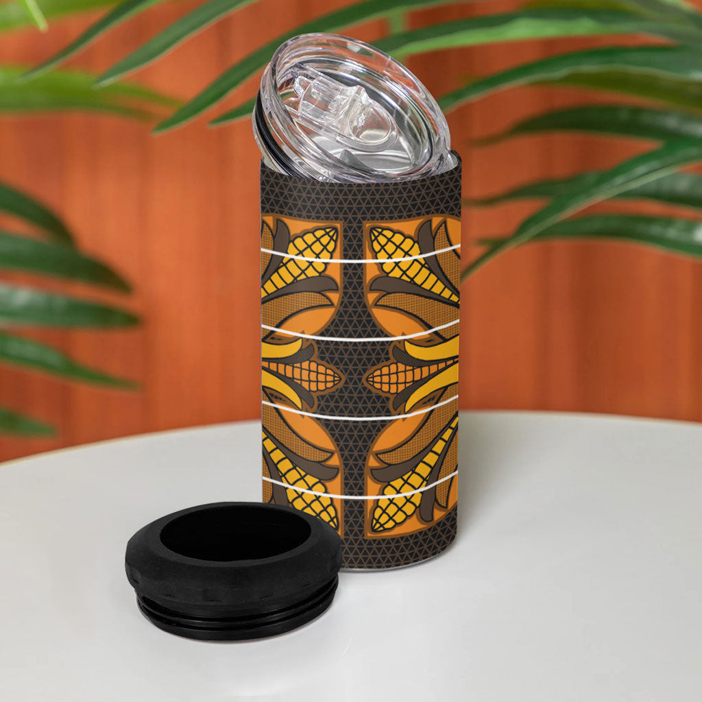 Old Gold Khotso Mojalefa Poone 4 in 1 Can Cooler Tumbler Basotho Khotso Blanket Inspired