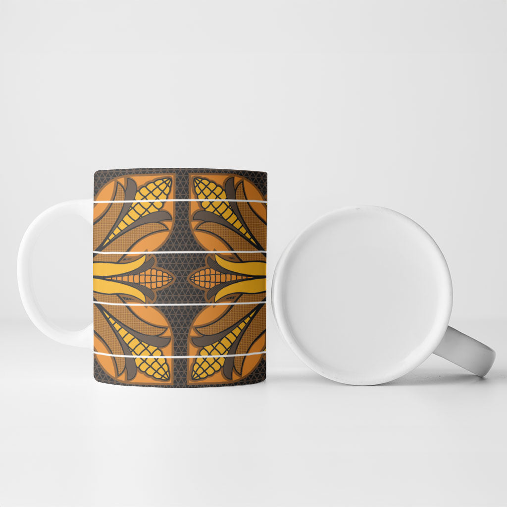 Old Gold Khotso Mojalefa Poone Ceramic Mug Basotho Khotso Blanket Inspired