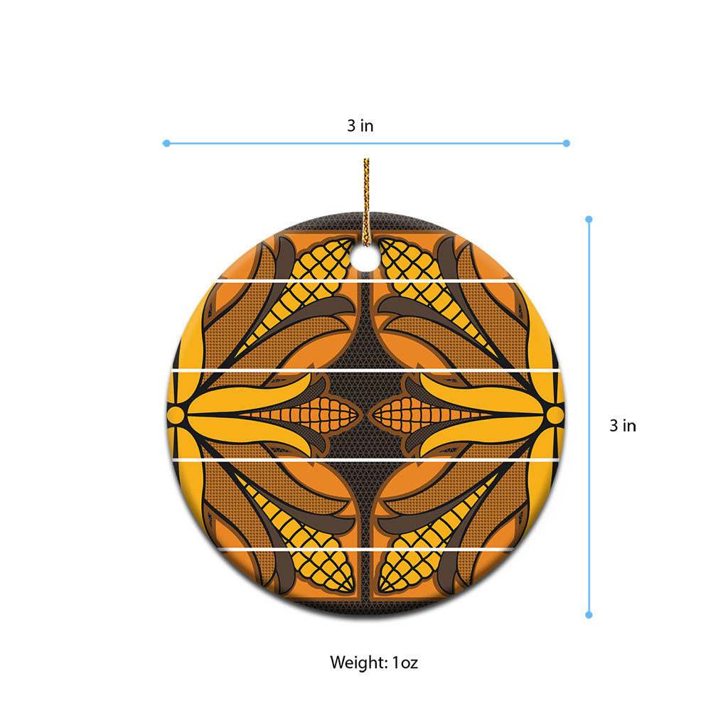 Old Gold Khotso Mojalefa Poone Ceramic Ornament Basotho Khotso Blanket Inspired