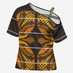 Old Gold Khotso Mojalefa Poone Cross Shoulder Shirt Basotho Khotso Blanket Inspired