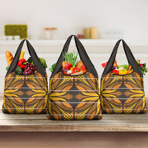 Old Gold Khotso Mojalefa Poone Grocery Bag Basotho Khotso Blanket Inspired