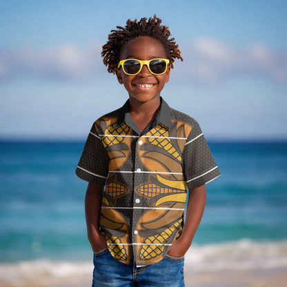 Old Gold Khotso Mojalefa Poone Kid Hawaiian Shirt Basotho Khotso Blanket Inspired