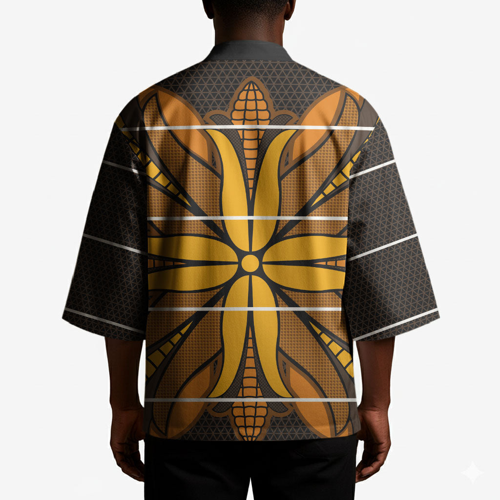 Old Gold Khotso Mojalefa Poone Kimono Basotho Khotso Blanket Inspired