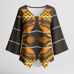 Old Gold Khotso Mojalefa Poone Kimono Sleeve Blouse Basotho Khotso Blanket Inspired
