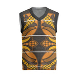 Old Gold Khotso Mojalefa Poone Christmas Knitted V-Neck Vest Basotho Khotso Blanket Inspired