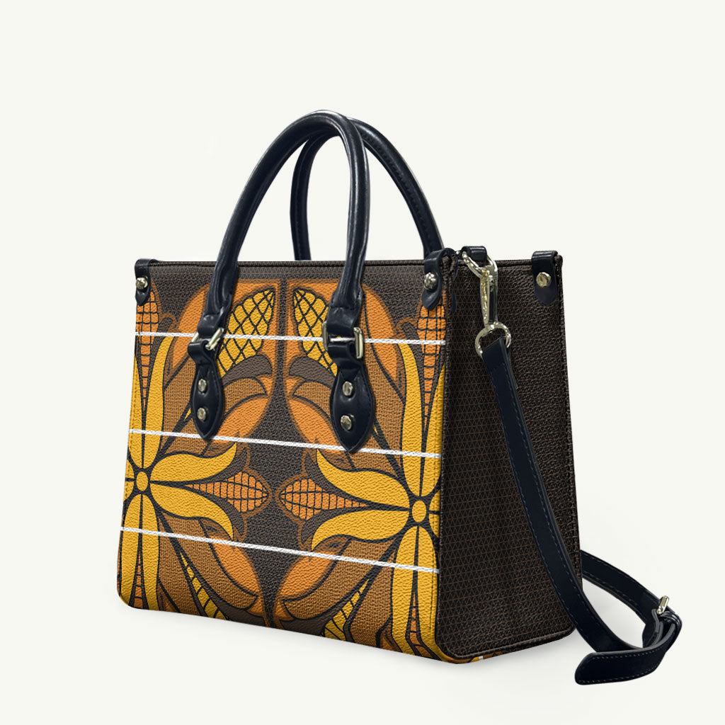 Old Gold Khotso Mojalefa Poone Leather Bag Basotho Khotso Blanket Inspired