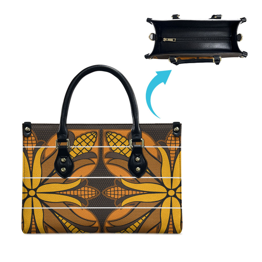 Old Gold Khotso Mojalefa Poone Leather Bag Basotho Khotso Blanket Inspired