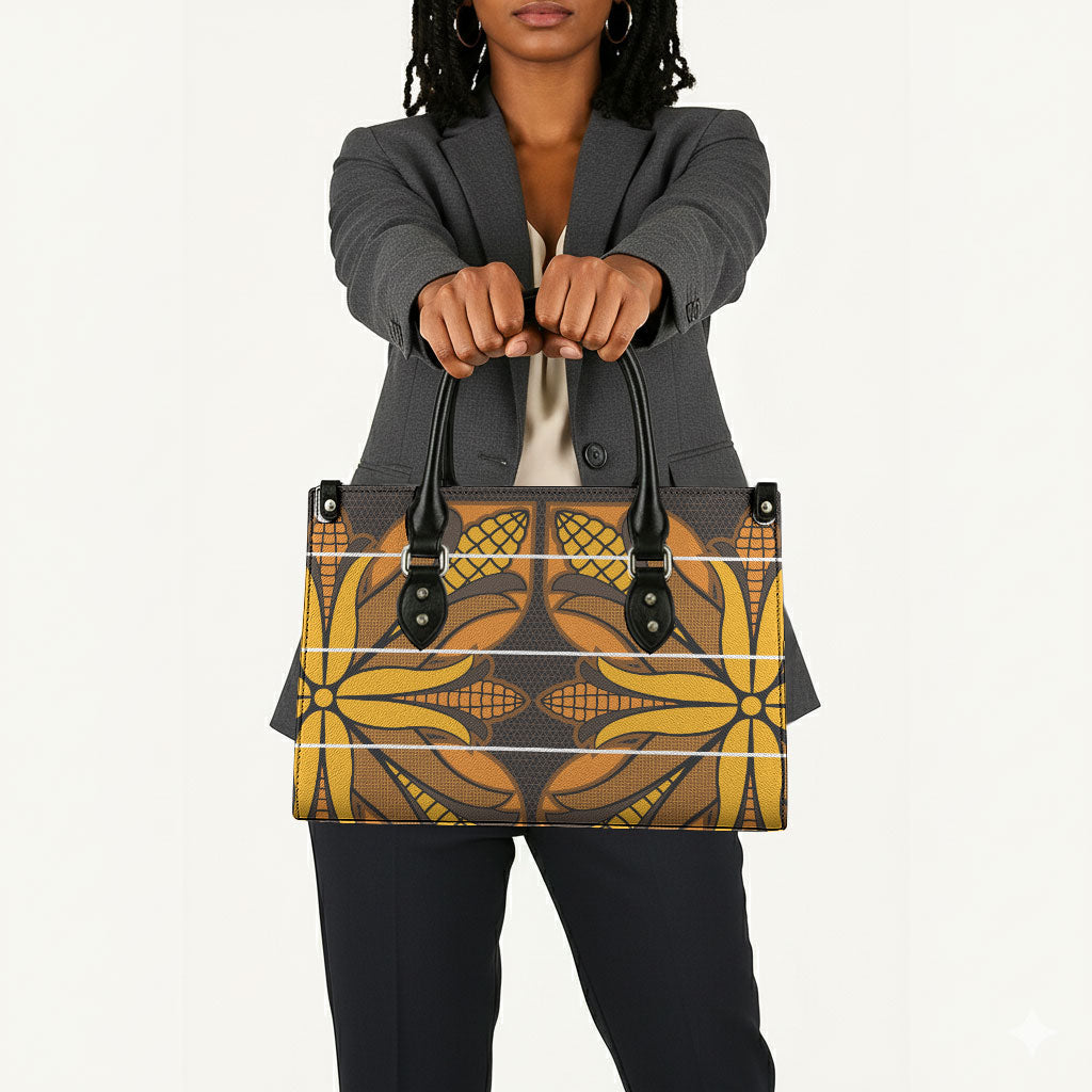 Old Gold Khotso Mojalefa Poone Leather Bag Basotho Khotso Blanket Inspired