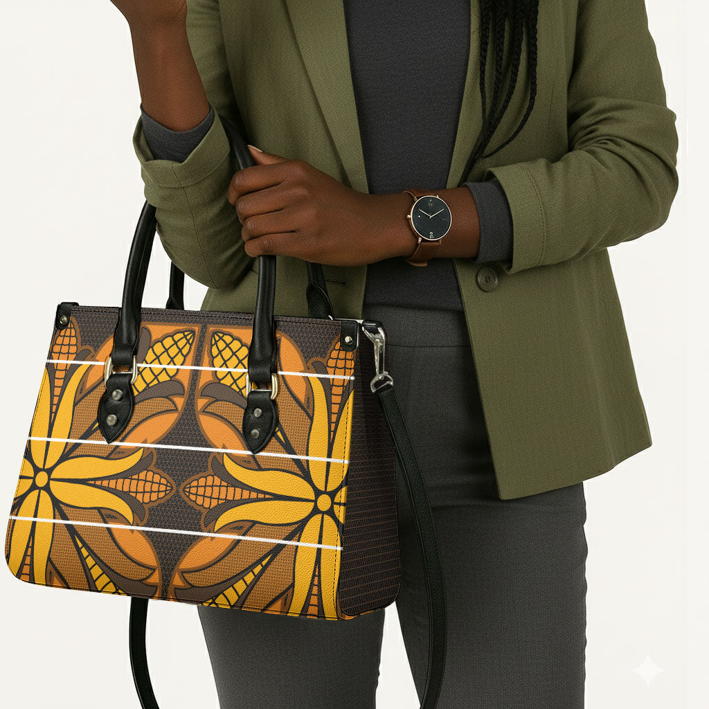 Old Gold Khotso Mojalefa Poone Leather Bag Basotho Khotso Blanket Inspired
