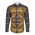 Old Gold Khotso Mojalefa Poone Long Sleeve Button Shirt Basotho Khotso Blanket Inspired