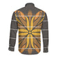 Old Gold Khotso Mojalefa Poone Long Sleeve Button Shirt Basotho Khotso Blanket Inspired