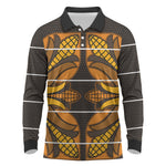Old Gold Khotso Mojalefa Poone Long Sleeve Polo Shirt Basotho Khotso Blanket Inspired