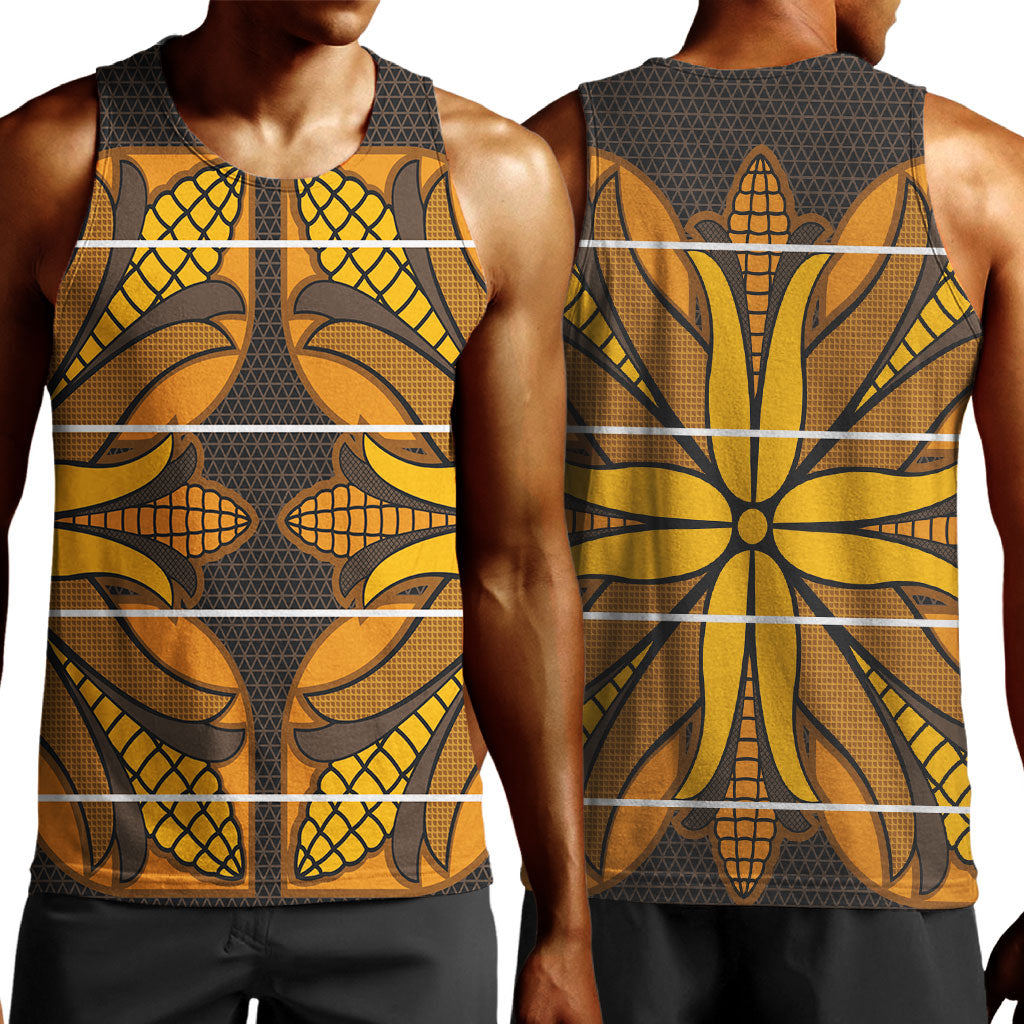 Old Gold Khotso Mojalefa Poone Men Tank Top Basotho Khotso Blanket Inspired