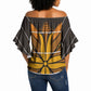 Old Gold Khotso Mojalefa Poone Off Shoulder Wrap Waist Top Basotho Khotso Blanket Inspired