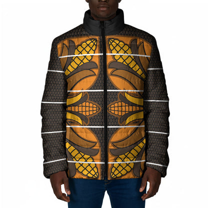 Old Gold Khotso Mojalefa Poone Padded Jacket Basotho Khotso Blanket Inspired