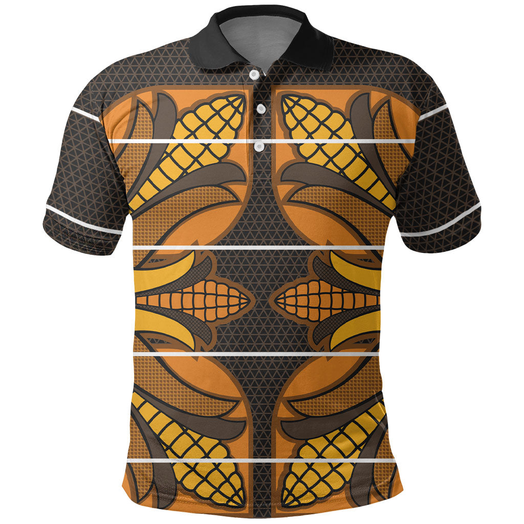 Old Gold Khotso Mojalefa Poone Polo Shirt Basotho Khotso Blanket Inspired