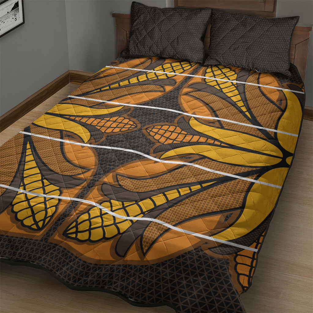 Old Gold Khotso Mojalefa Poone Quilt Bed Set Basotho Khotso Blanket Inspired