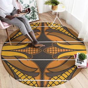 Old Gold Khotso Mojalefa Poone Round Carpet Basotho Khotso Blanket Inspired