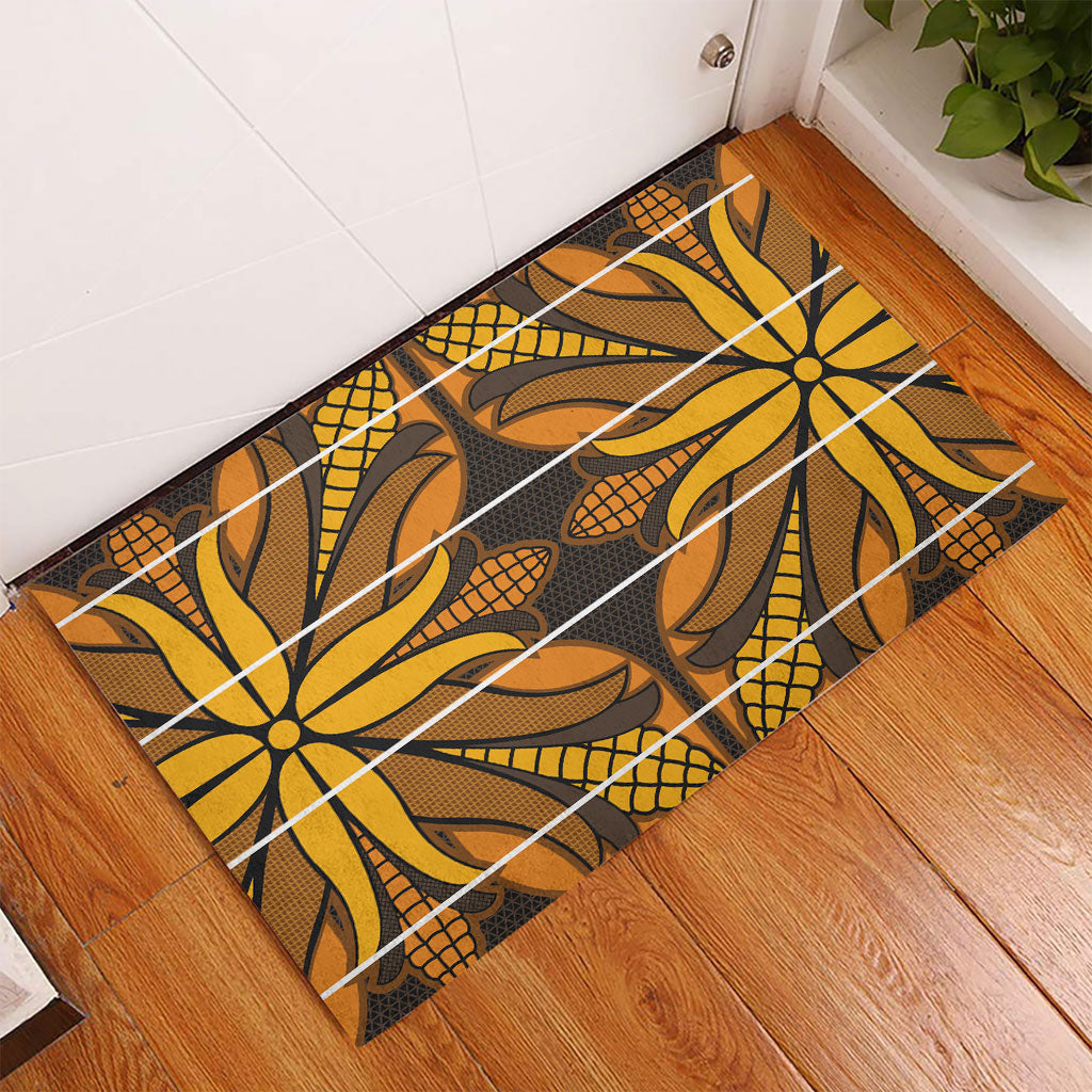Old Gold Khotso Mojalefa Poone Rubber Doormat Basotho Khotso Blanket Inspired