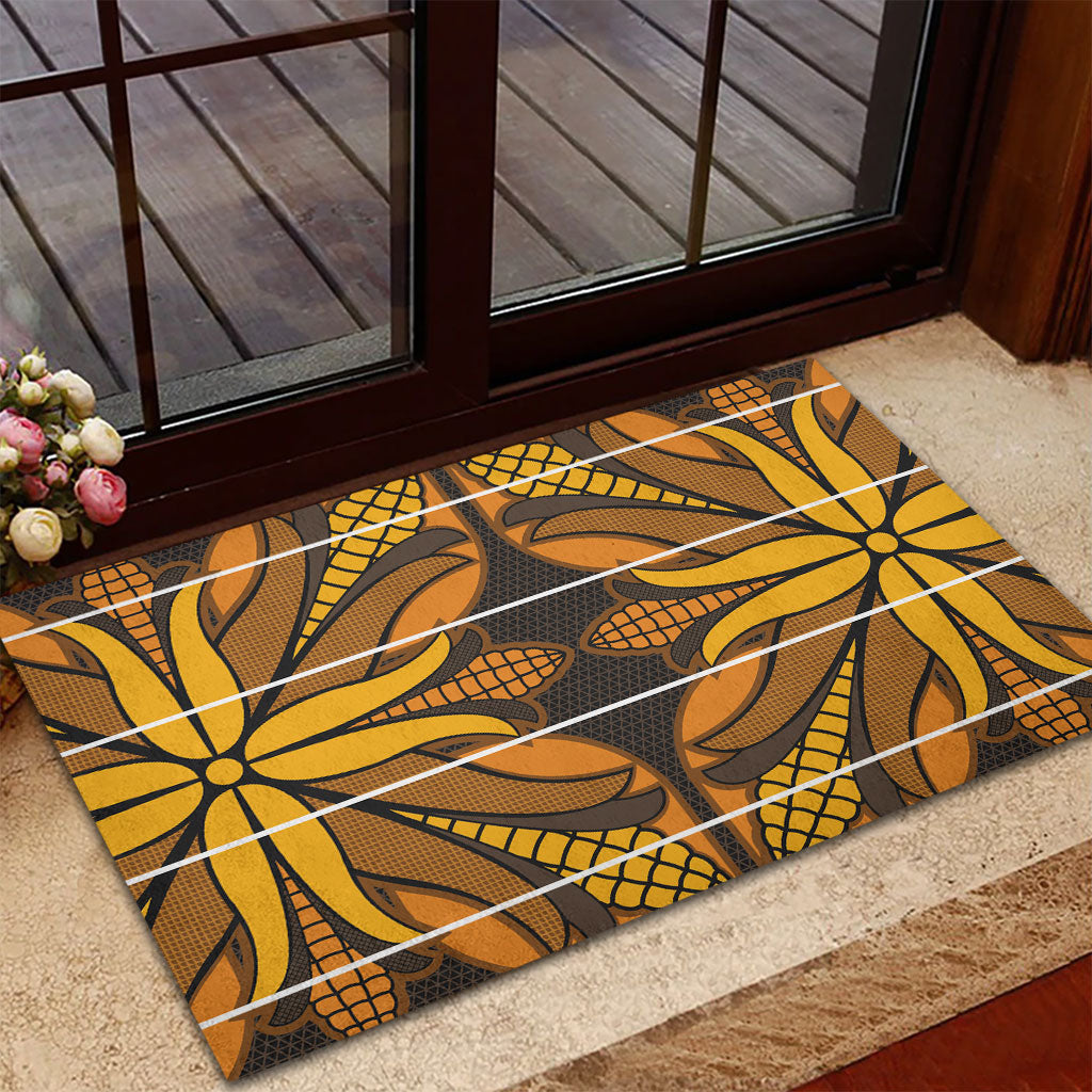 Old Gold Khotso Mojalefa Poone Rubber Doormat Basotho Khotso Blanket Inspired