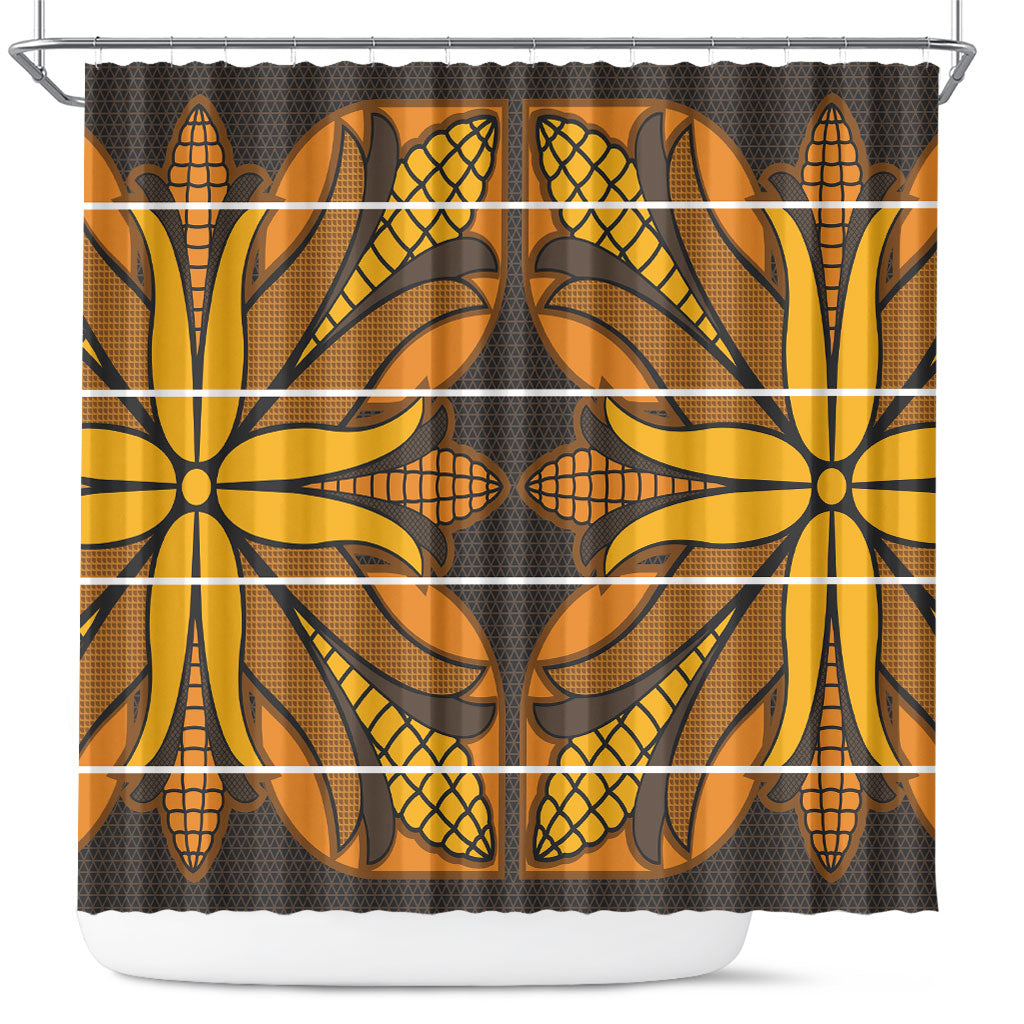 Old Gold Khotso Mojalefa Poone Shower Curtain Basotho Khotso Blanket Inspired