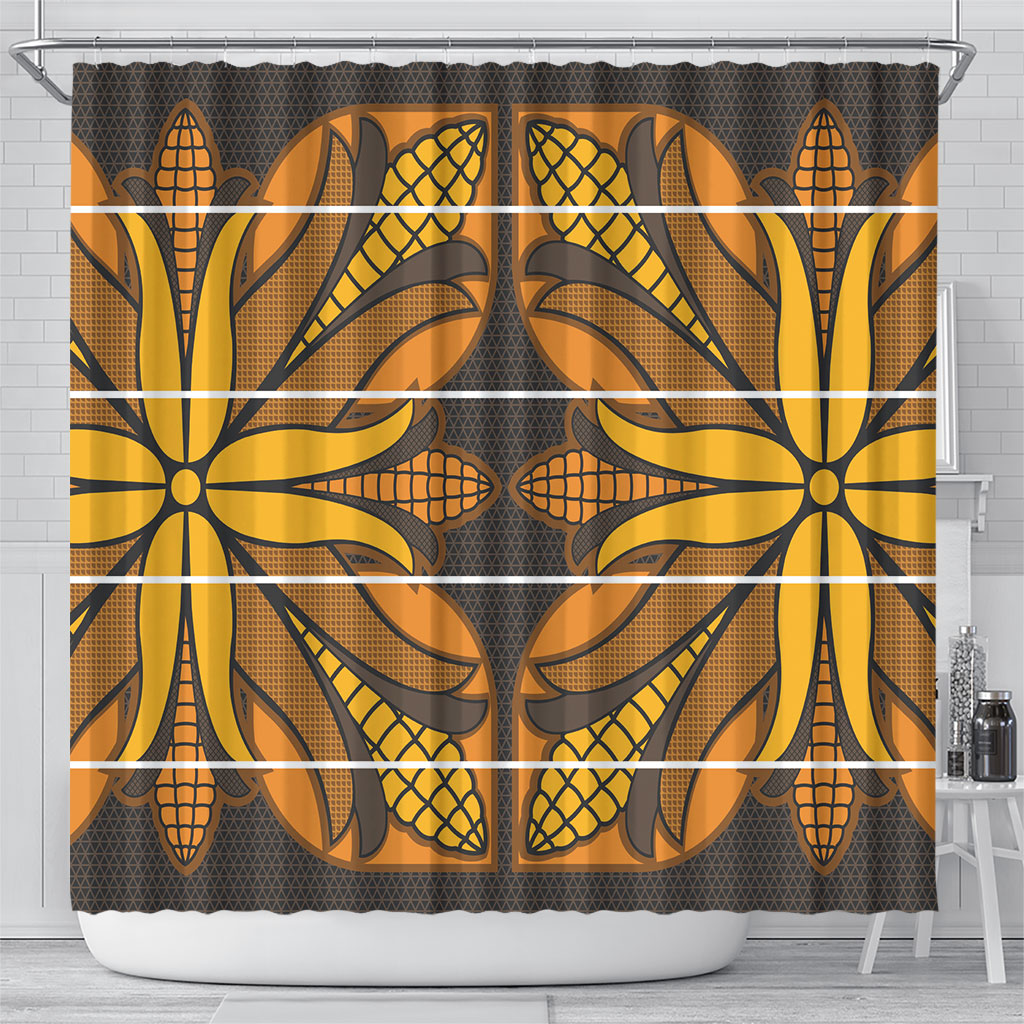 Old Gold Khotso Mojalefa Poone Shower Curtain Basotho Khotso Blanket Inspired
